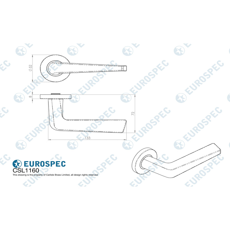 Eurospec - Plaza Lever on Sprung Rose - Satin Stainless Steel - CSL1160SSS - Choice Handles