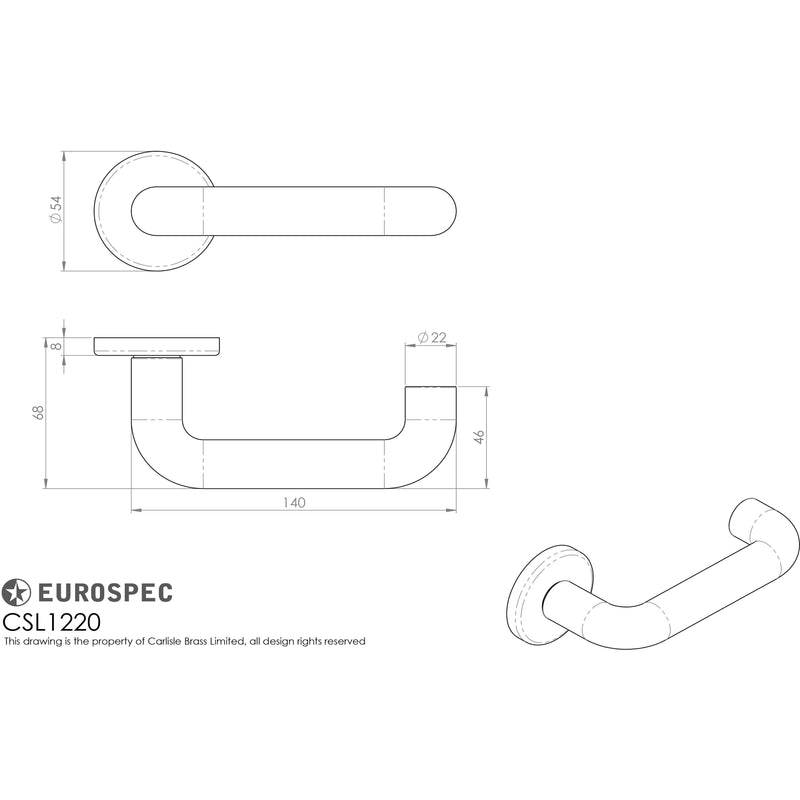 Eurospec - Safety Lever on Sprung Rose - Satin Stainless Steel - CSL1220SSS - Choice Handles