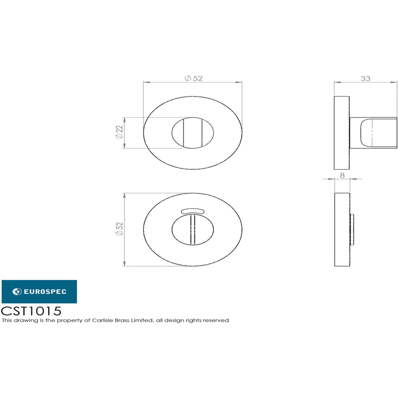 Eurospec - Thumbturn and Release - Satin Stainless Steel - CST1015SSS - Choice Handles