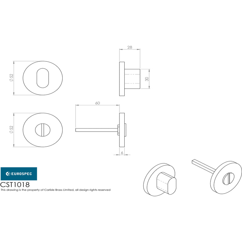 Eurospec - Thumbturn and Release 6mm Rose - Satin Stainless Steel - CST1018SSS - Choice Handles