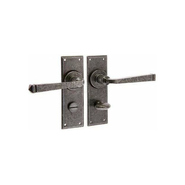 Frelan - Valley Forge Door Handles Bathroom - Pewter Patina - VF100B - Choice Handles