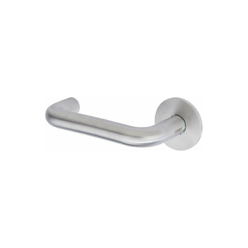 Consort - Premium Solid Door Lever Handles On Round Rose - Satin Stainless Steel - CH101S - Choice Handles
