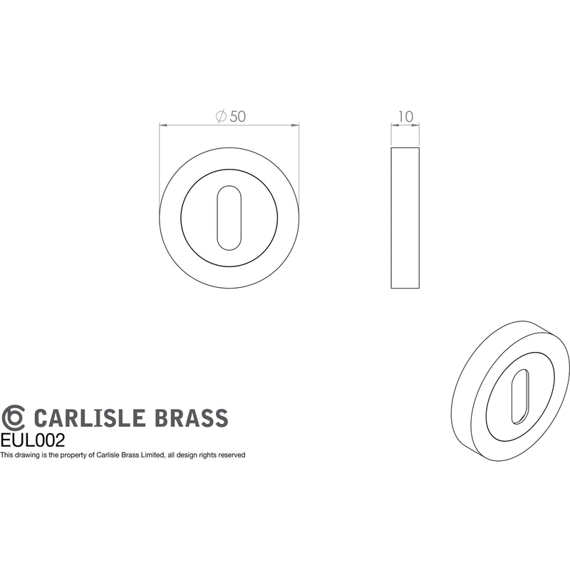 Carlisle Brass - Lock Escutcheon - Polished Nickel - EUL002PN - Choice Handles