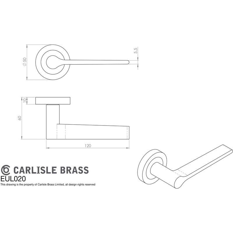 Carlisle Brass - Velino Lever on Round Rose - Antique Brass - EUL020AB - Choice Handles