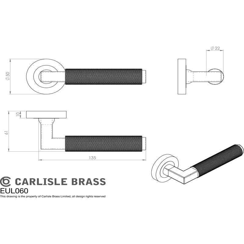 Carlisle Brass - Terazzo Lever On Round Rose - Matt Black - EUL060MB - Choice Handles