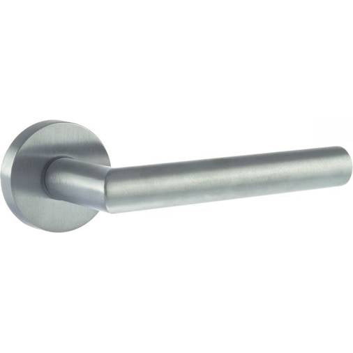 Atlantic - Forme Elle Designer Lever on Minimal Round Rose - Satin Chrome - FMR236SC - Choice Handles