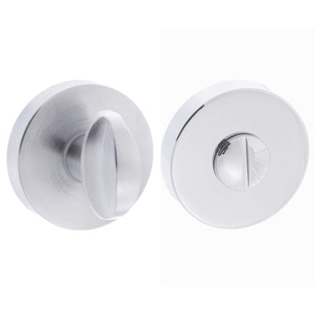 Atlantic Forme WC Turn and Release on Minimal Round Rose -Satin Chrome - FMRWSC - Choice Handles