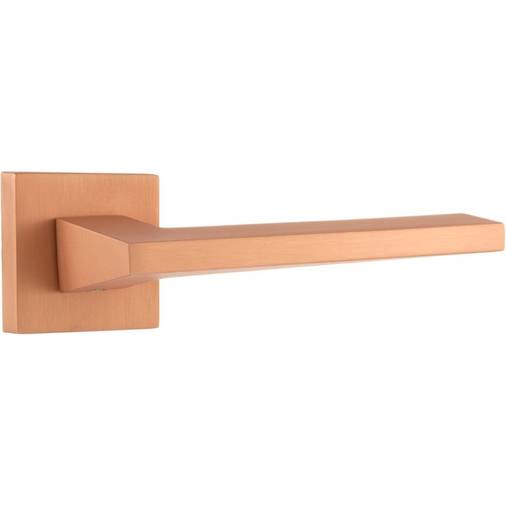 Atlantic Forme Lorena Designer Lever on Minimal Square Rose - Urban Satin Copper - FMS136USC - Choice Handles