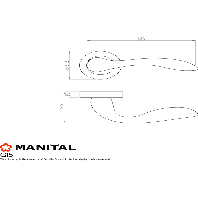 Manital - Giava Lever on Round Rose - Polished Chrome - GI5CP - Choice Handles