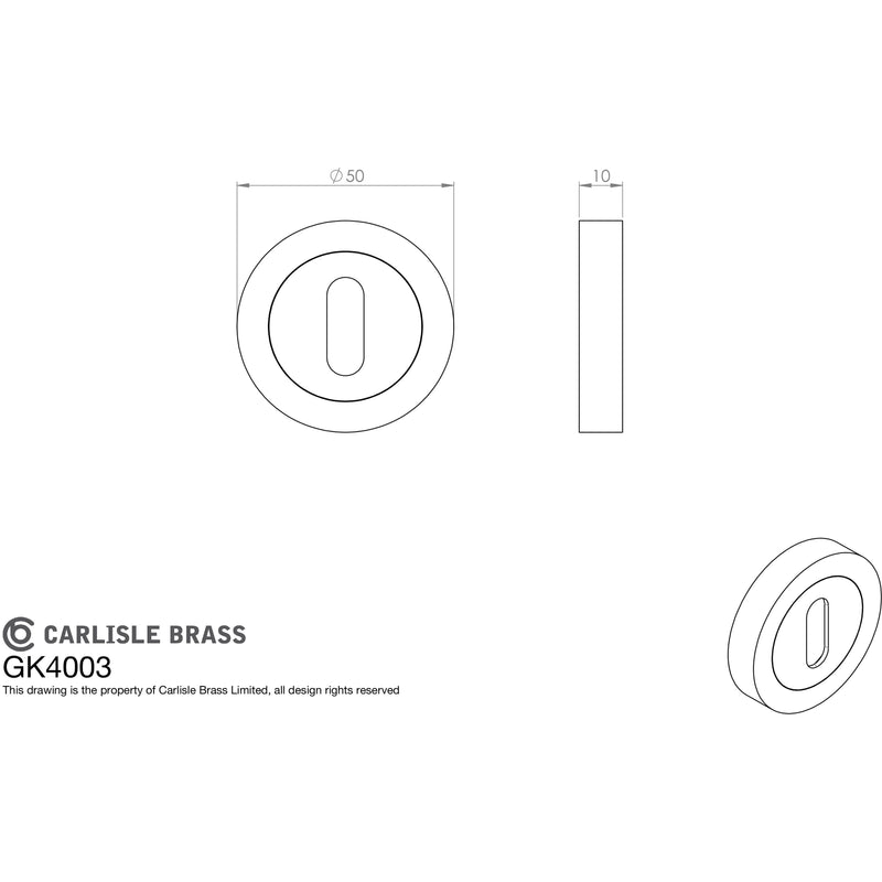 Carlisle Brass - Standard Profile Escutcheon - Satin Nickel - GK4003SN - Choice Handles