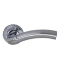 Darcel - Geri Door Lever Handle On Round Rose, Satin Chrome/Polished Chrome - DCGER-SPC - Choice Handles