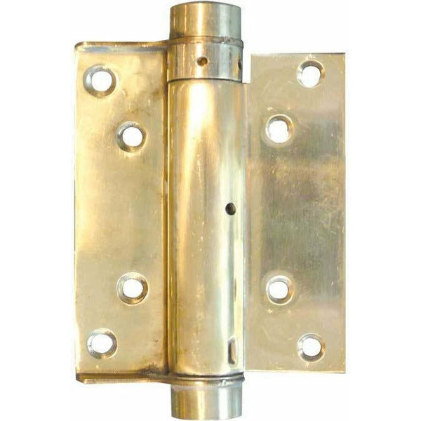 Frelan - 100mm Single Action Spring Hinge - Polished Brass (Pair) - HB3003-4PB - Choice Handles