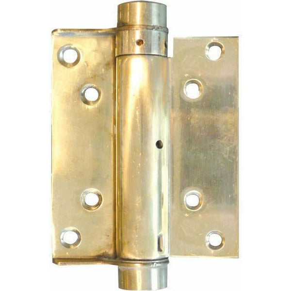 Frelan - 125mm Single Action Springe Hinge (Pair) - Polished Brass - HB3003-5PB - Choice Handles