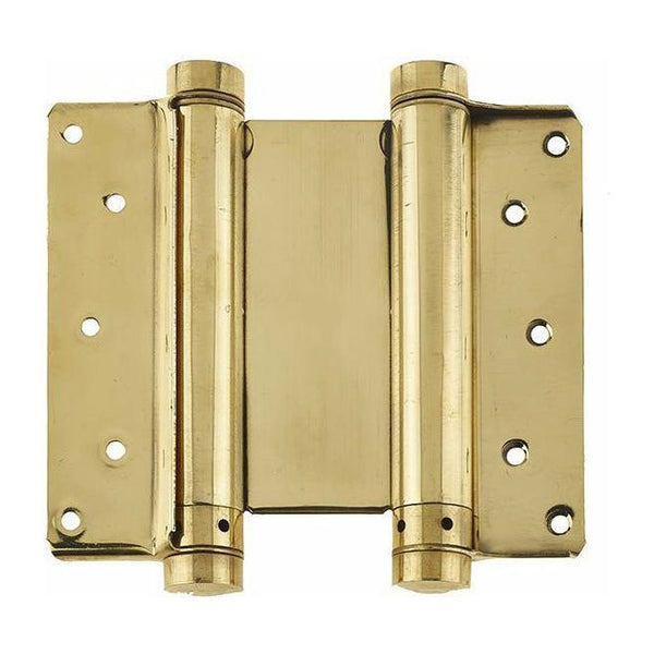 Frelan - 150mm Double Action Spring Hinge (Pair) - Polished Brass - HB3005-6PB - Choice Handles