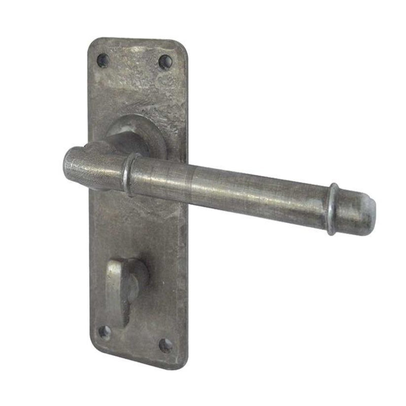 Frelan Hardware - Handforged Belfry Door Handles Bathroom Levers - Pewter - HF100B - Choice Handles