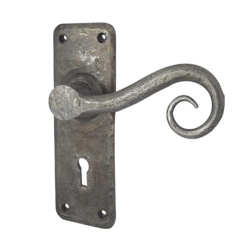 Frelan Hardware - Handforged Chester Door Door Handles Lever Lock - Pewter - HF200 - Choice Handles