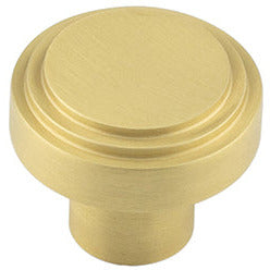 Hoxton Cropley 30mm Cupboard Knob - Satin Brass - HOX1030SB - Choice Handles