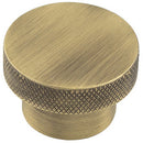 Hoxton Wenlock 40mm Knurled Cupboard Knob - Antique Brass - HOX140AB - Choice Handles