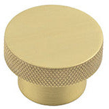 Hoxton Wenlock 40mm Knurled Cupboard Knob - Satin Brass - HOX140SB - Choice Handles