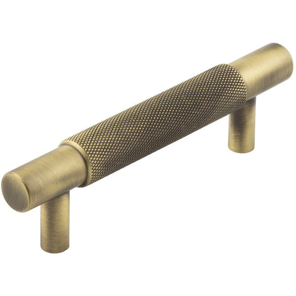 Hoxton Taplow 96mm Knurled End Cap Cabinet Handle - Antique Brass - HOX2050AB - Choice Handles