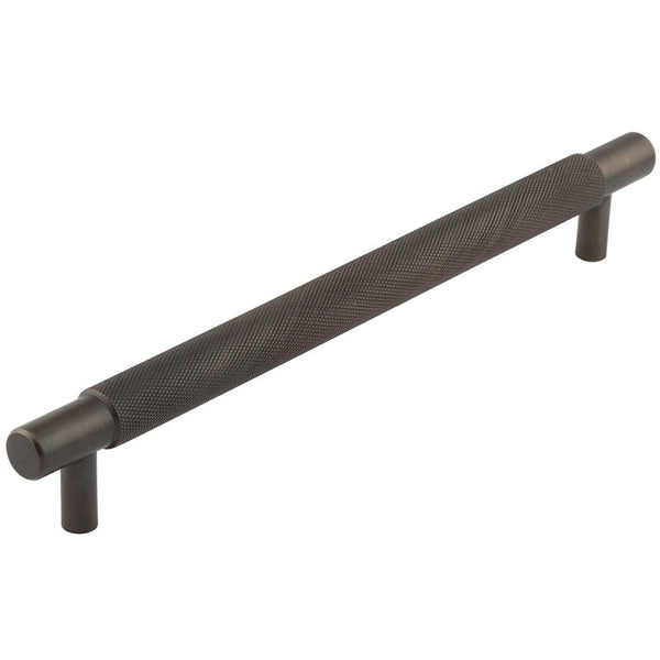 Hoxton Taplow 224mm Knurled End Cap Cabinet Handle - Dark Bronze - HOX2060DB - Choice Handles