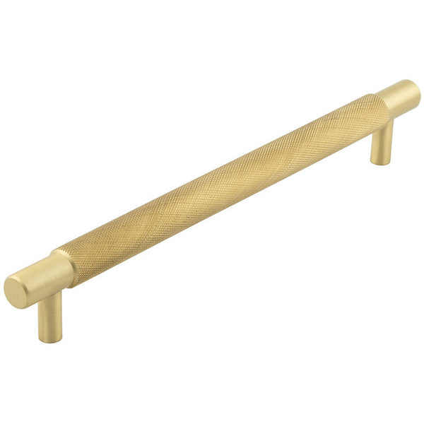 Hoxton Taplow 224mm Knurled End Cap Cabinet Handle - Satin Brass - HOX2060SB - Choice Handles