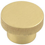 Hoxton Thaxted 40mm Knurled Cupboard Knob - Satin Brass - HOX240SB - Choice Handles