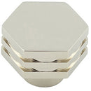Hoxton Nile 30mm Hexagonal Cupboard Knob - Polished Nickel - HOX330PN - Choice Handles