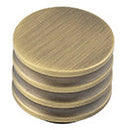 Hoxton Sturt 30mm Grooved Cupboard Knob - Antique Brass - HOX430AB - Choice Handles