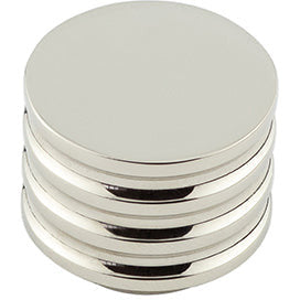 Hoxton Sturt 30mm Grooved Cupboard Knob - Polished Nickel - HOX430PN - Choice Handles