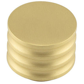 Hoxton Sturt 30mm Grooved Cupboard Knob - Satin Brass - HOX430SB - Choice Handles