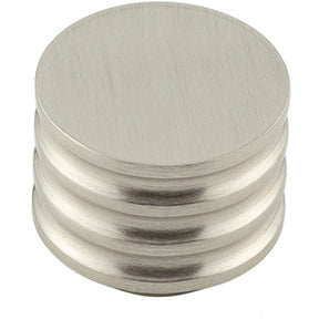 Hoxton Sturt 30mm Grooved Cupboard Knob - Satin Nickel - HOX430SN - Choice Handles