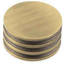 Hoxton Sturt 40mm Grooved Cupboard Knob - Antique Brass - HOX440AB - Choice Handles