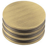 Hoxton Sturt 40mm Grooved Cupboard Knob - Antique Brass - HOX440AB - Choice Handles