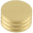 Hoxton Sturt 40mm Grooved Cupboard Knob - Satin Brass - HOX440SB - Choice Handles