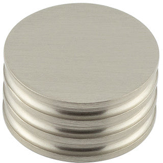 Hoxton Sturt 40mm Grooved Cupboard Knob - Satin Nickel - HOX440SN - Choice Handles