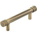 Hoxton Sturt 96mm Grooved Cabinet Pull Handle -Antique Brass - HOX450AB - Choice Handles