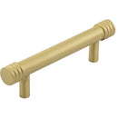 Hoxton Sturt 96mm Grooved Cabinet Pull Handle - Satin Brass - HOX450SB - Choice Handles
