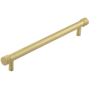 Hoxton Sturt 224mm Grooved Cabinet Pull Handle - Satin Brass - HOX460SB - Choice Handles