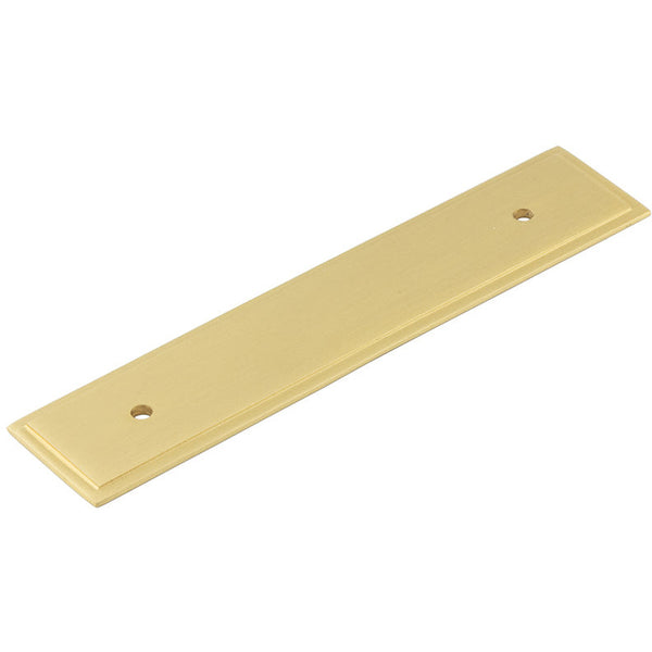 Hoxton Rushton 140x30mm Backplate for Cabinet Handles with 96mm Ctrs - Satin Brass - HOX6050SB - Choice Handles