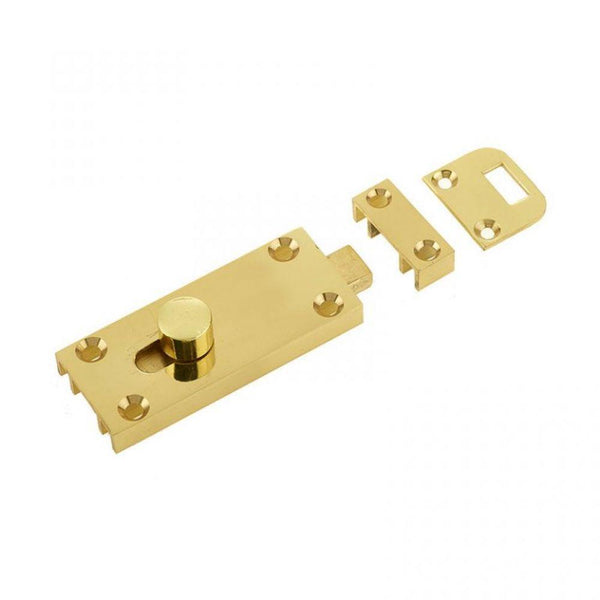 Frelan - Bathroom Door Bolt 65mm x 25mm - Polished Brass - J141PB - Choice Handles