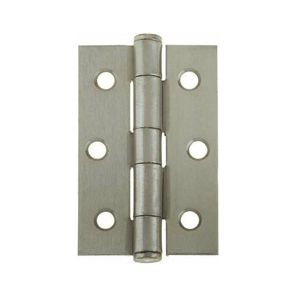 Frelan - Button Tip Hinge Grade 7 (76x50x2mm) - Satin Nickel - J452BT-SN - (Pair) - Choice Handles