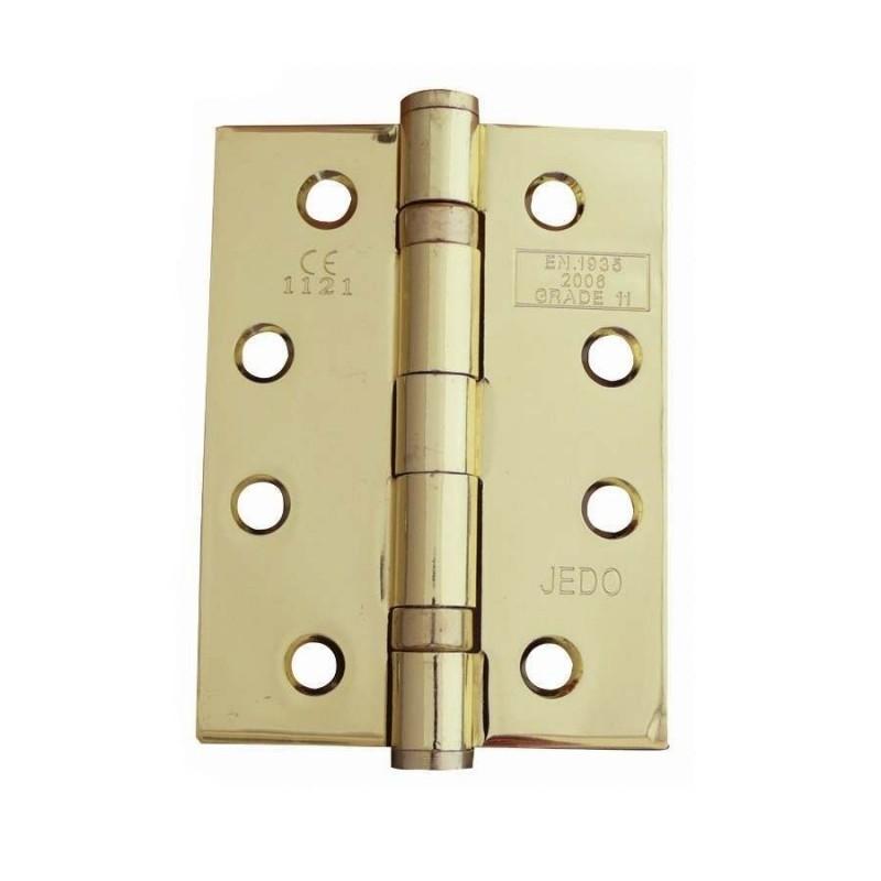 Frelan -  Ball Bearing Hinges 102 X 76 X 3mm Grade 11 Fire Rated Stainless Steel  - Electro Brass - J8500EB(Pair) - Choice Handles