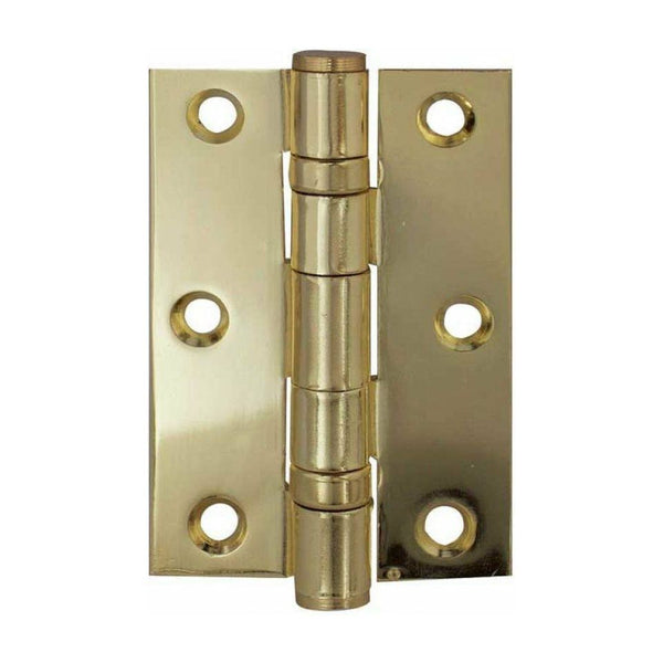 Frelan -  Steel Ball Bearing Hinge 3inch 76x50x2mm Grade 7  - Electro Brass- J8502EB - (Pair) - Choice Handles