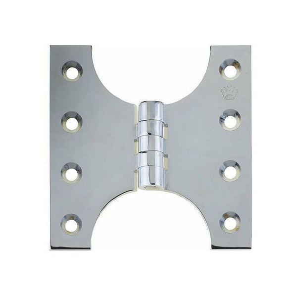 102 x 124 x 4mm Crown Parliament Projection Hinges - Polished Chrome - J9009C5PC - Choice Handles