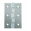 Frelan - Double Phosphor Bronze Washered Hinge, 76 x 50 x 2mm - Polished Chrome - J9121BPC - (Pair) - Choice Handles