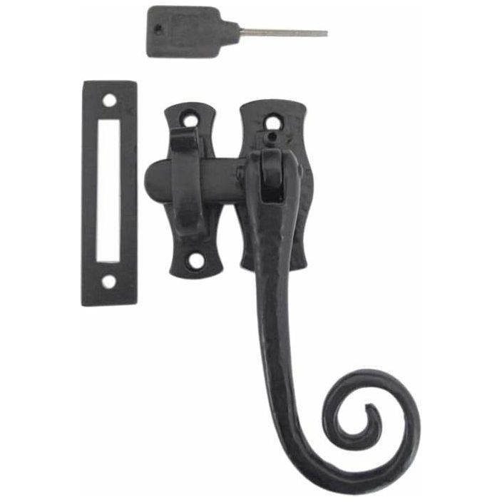 Frelan- Locking Casement Fastener Hook & Mortice Plate - Right Hand - Black Antique - JAB20R - Choice Handles