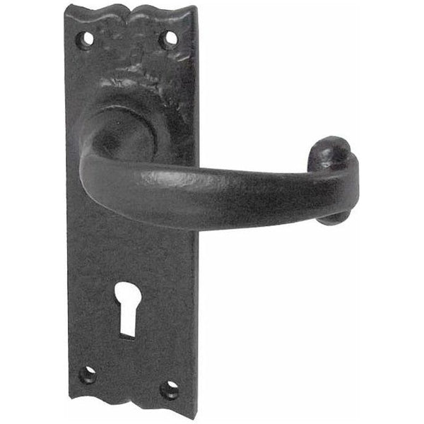 Frelan - Regal Door Handles On Backplate - Lever Lock - Black Antique - JAB1 - Choice Handles