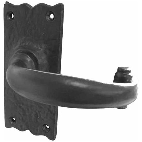 Frelan - Regal Door Handles On Short Backplate - Lever Latch - Black Antique - JAB2 - Choice Handles