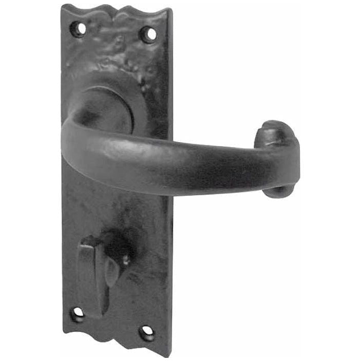 Frelan - Regal Door Handles On Backplate - Bathroom - Black Antique - JAB1B - Choice Handles